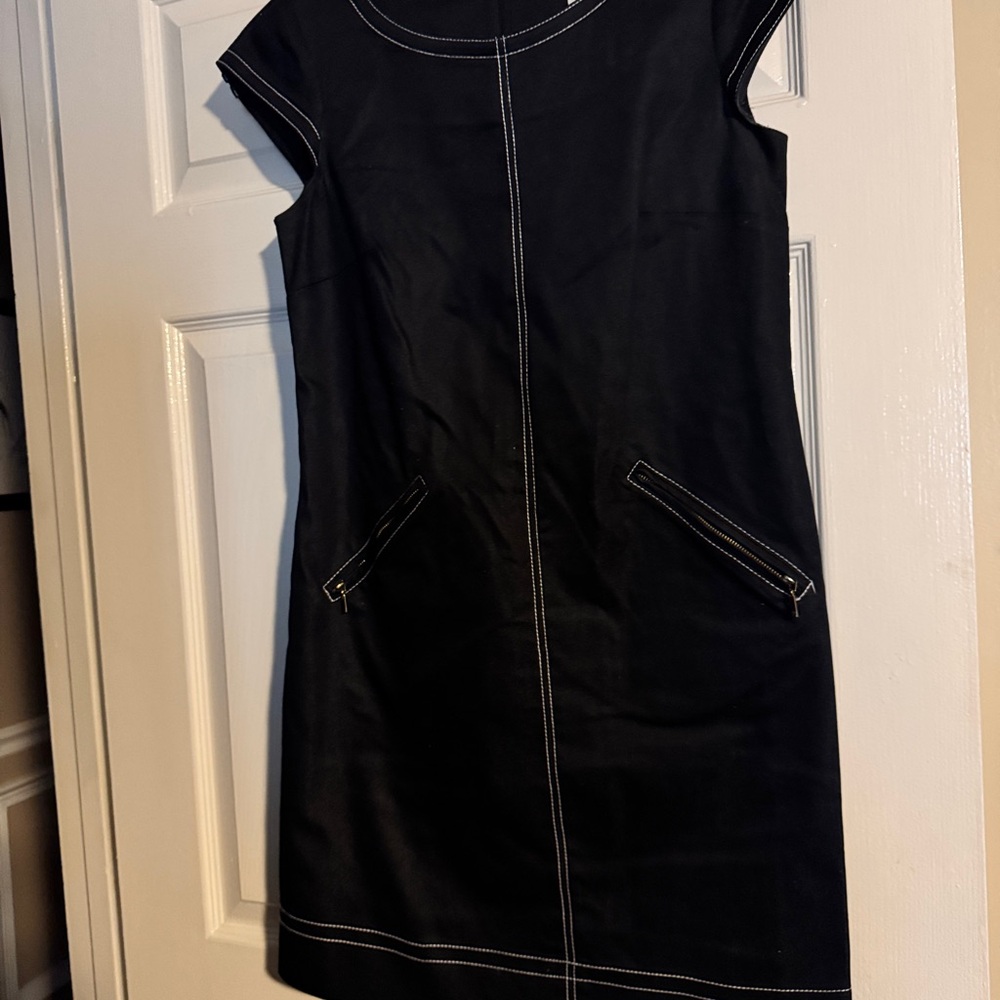 Madison Leigh Black Sheath Mini Dress Crew Neck